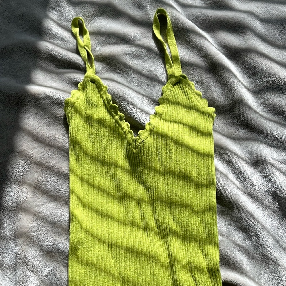 Knit V neck Dress